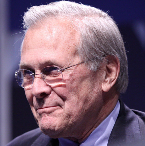 Former United States Secretary of Defense Donald Rumsfeld speaking at CPAC 2011 in Washington, D.C. Jose Padilla, a man held as an "enemy combatant", has asked the U.S. Supreme Court to reinstate a lawsuit that accuses government officials, including Rumsfeld, of torturing him in a military prison. (Photo by Gage Skidmore)
