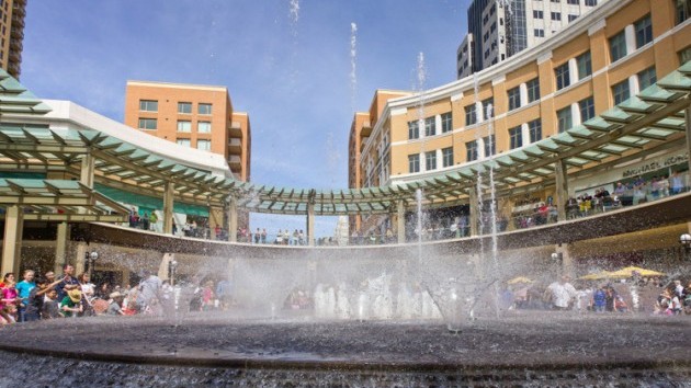 Lavish fountains in the City Creek Center mall in Salt Lake City, built by the Mormon church. (Photo by Photo Dean via Flikr)