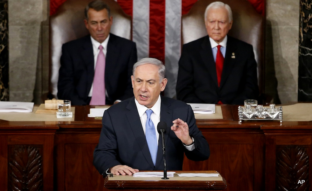 Israeli Prime Minister Benjamin Netanyahu speaks before a joint meeting of Congress on Capitol Hill in Washington, Tuesday, March 3, 2015.