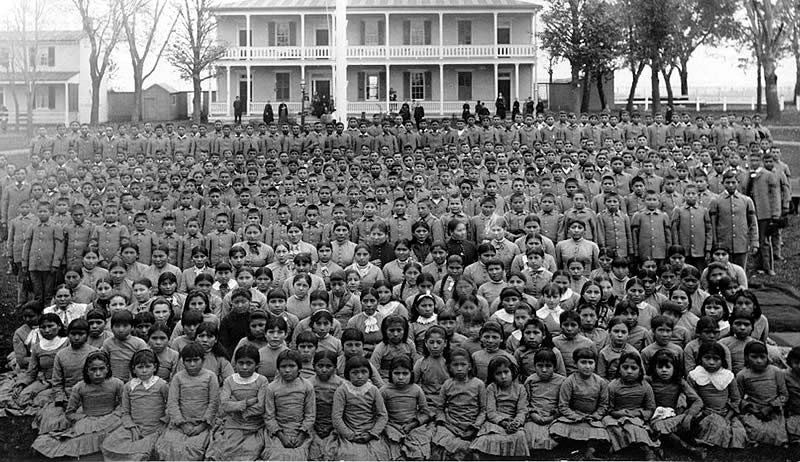 Pupils at Carlisle Indian Industrial School, Pennsylvania, 1900.