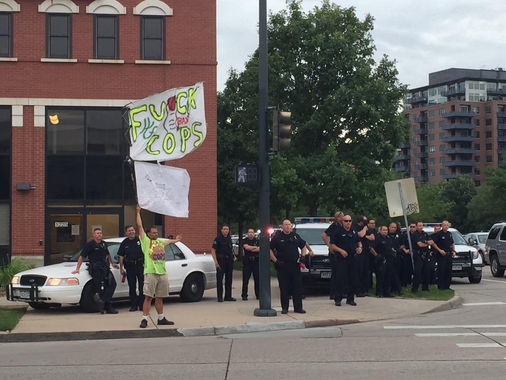 Activists protest the killing of Paul Castaway. Denver, Colorado June, 20 2015. Photo: Jesse Benn/Twitter