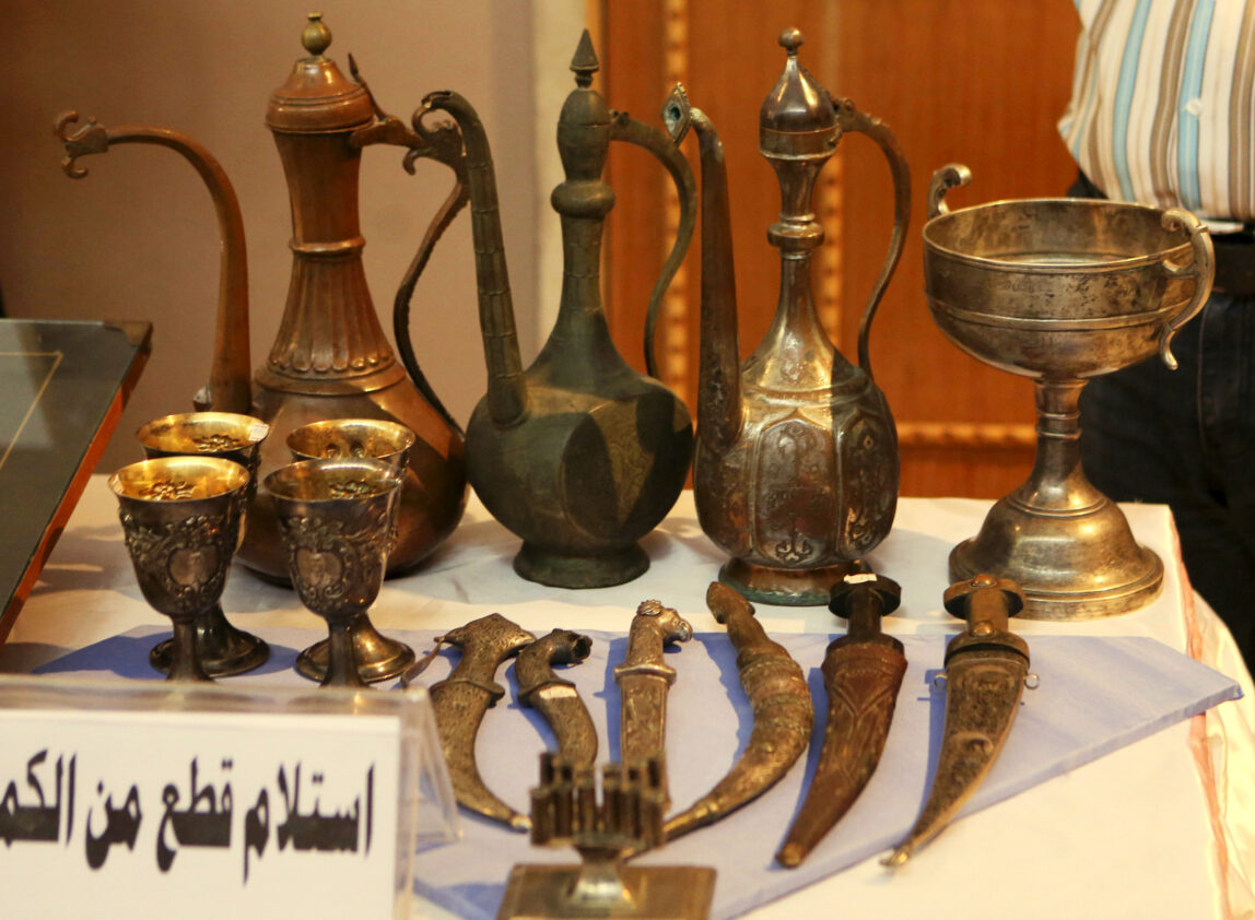 Recovered antiquities are displayed at the Iraqi National Museum in Baghdad, Iraq, Wednesday, July 29, 2015. Nearly 400 artifacts looted from Iraq amid the chaos of the 2003 U.S.-led invasion that toppled former Iraqi President Saddam Hussein were recovered by the Iraqi authorities recently from several sources. (AP Photo/Khalid Mohammed)
