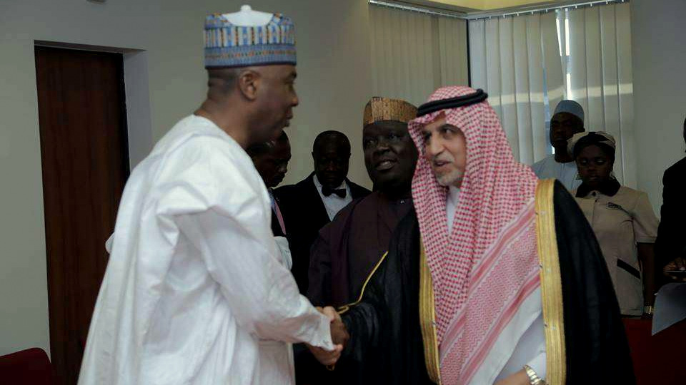 Nigeria's Senate President, Bukola Saraki, meets with a delegation of Advisory Council of the Kingdom of Saudi Arabia cooperation in tackling terrorism. Wednesday, 7th October, 2015. (Photo: Pulse)