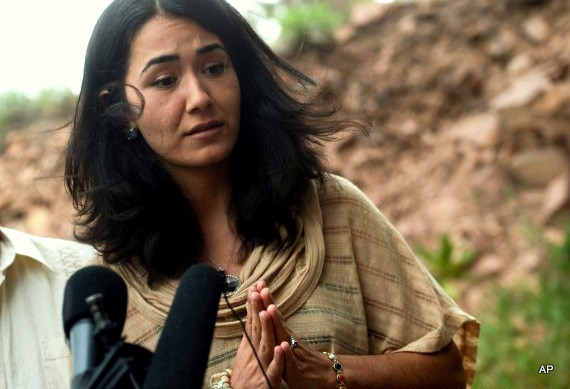 Sitora Yusufiy, the ex-wife of Orlando shooting suspect Omar Mateen, gives a statement to the media at their home outside Boulder, Colo. on Sunday, June 12, 2016.