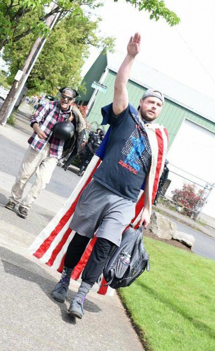 Christian appeared at a “March for Free Speech” rally in Portland on April 29. In a post before the event, he wrote: "Looking for a couple guys or gals down to unmask anyone wear a mask at the upcoming Free Speech March On Saturday 415 80th Ave Portland. This goes for Antifa and Free Speeches. Let's keep them honest and check their Yard Card Homies...."