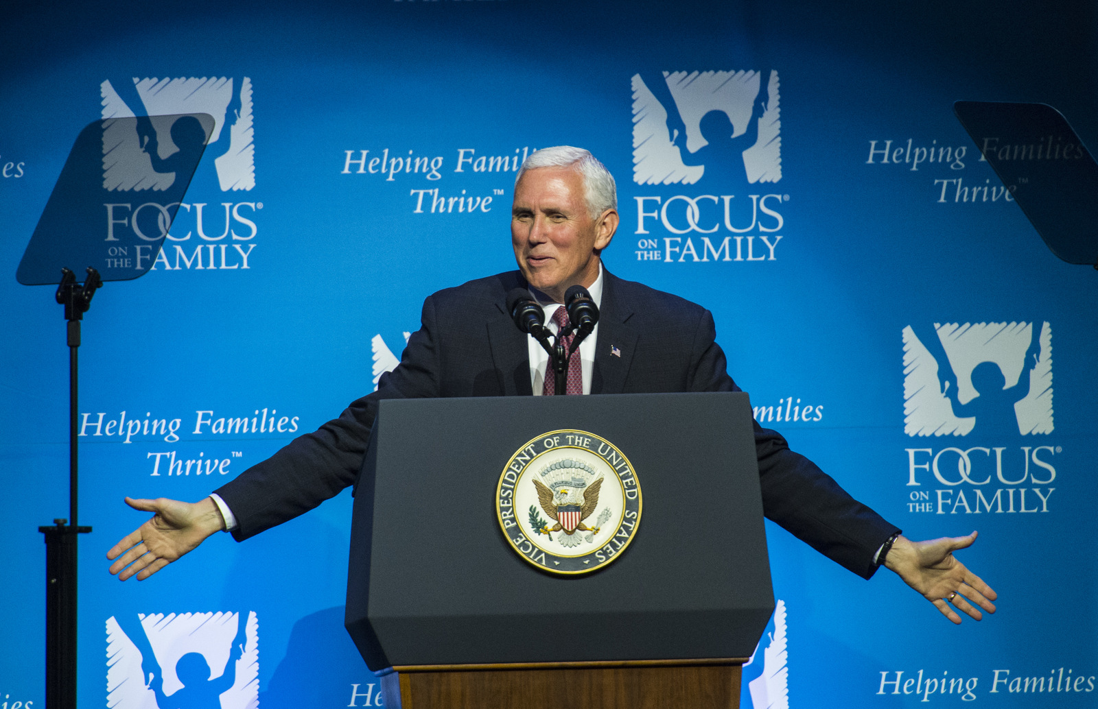 Vice President Mike Pence speaks during Focus on the Family's 40th anniversary celebration, June 23, 2017, during his visit to Colorado Springs, Colo. (Christian Murdock /The Gazette via AP, Pool)