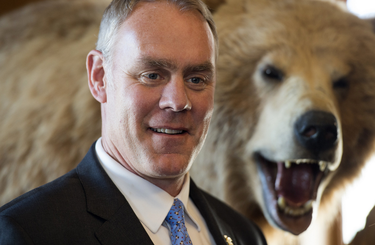 Interior Secretary Ryan Zinke is seen at the Interior Department in Washington, Wednesday, March 29, 2017. (AP/Molly Riley)