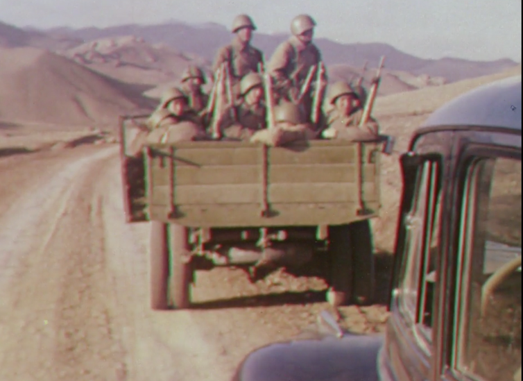 The Red Army in Iran. Still from Quetta-Damghan. British Film Institute/Royal Geographical Society