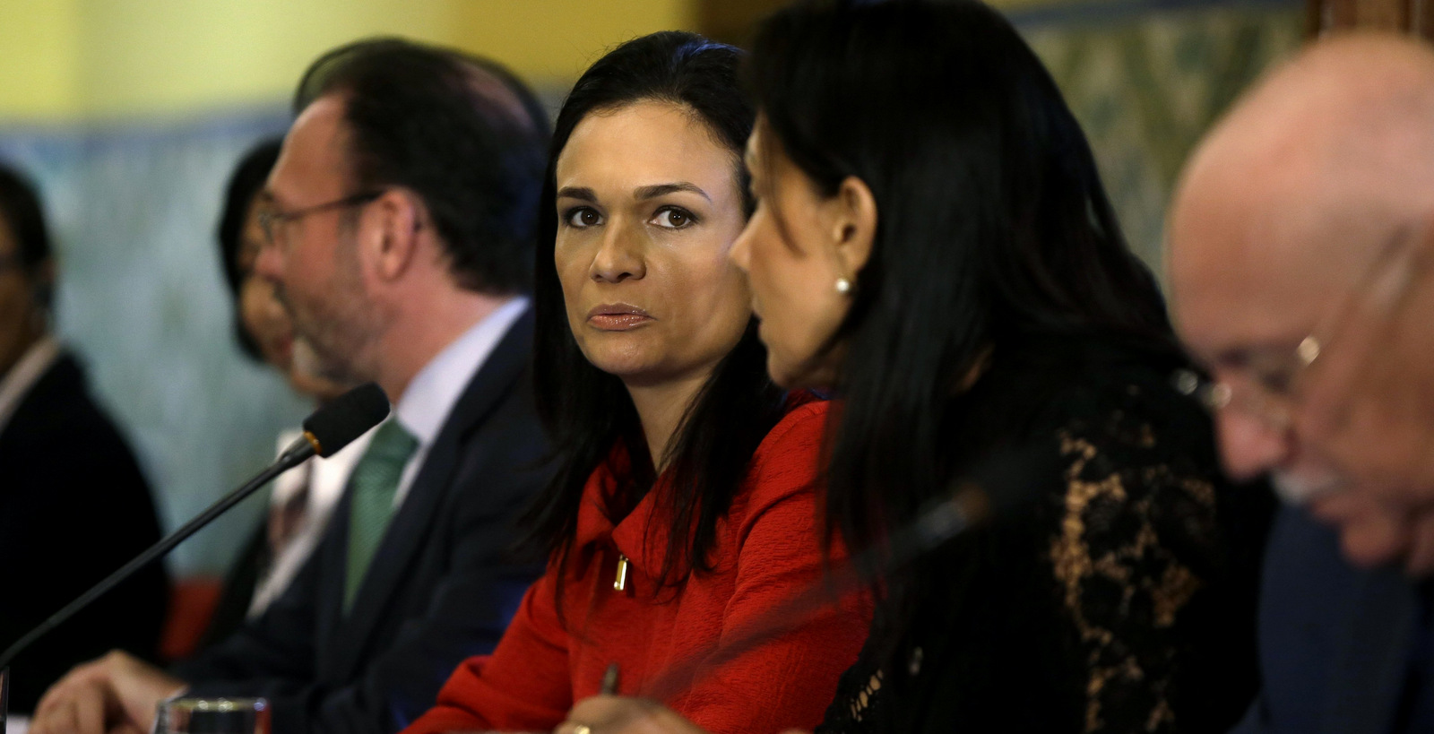 Panama's Foreign Minister Isabel Saint Malo takes part in the meeting to discuss the Venezuelan political crisis, in Lima, Peru, Tuesday, Aug. 8, 2017. Peru's president has been vocal in rejecting the new Venezuelan constitutional assembly, but the region has had trouble agreeing on collective actions. Foreign Ministers from more than a dozen Latin American governments were gathering in Lima to discuss how to force President Nicolas Maduro to back down. (AP Photo/Martin Mejia)