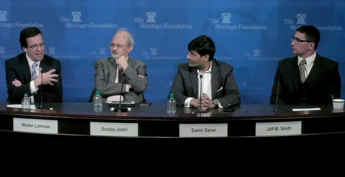 A screenshot from video of the Heritage Foundation event titled, “The New India-U.S. Partnership in the Indo-Pacific: Peace, Prosperity and Security”