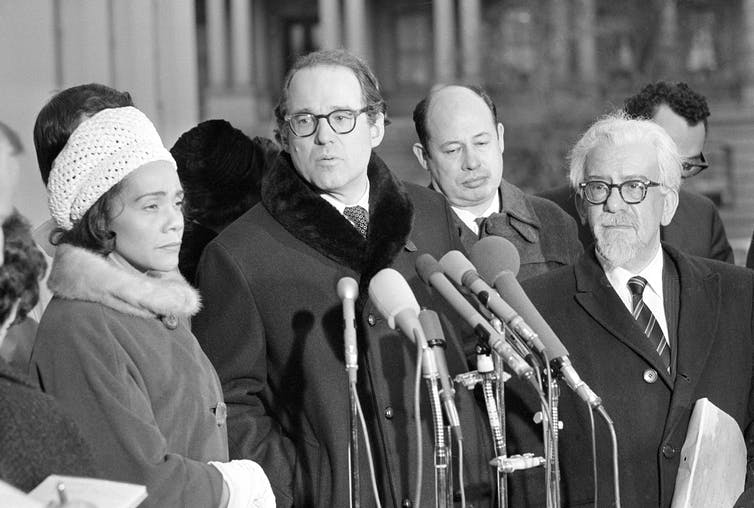 Rev. William Sloane Coffin Jr. with Coretta Scott King, widow of Dr. Martin Luther King Jr. (AP/Henry Burroughs)