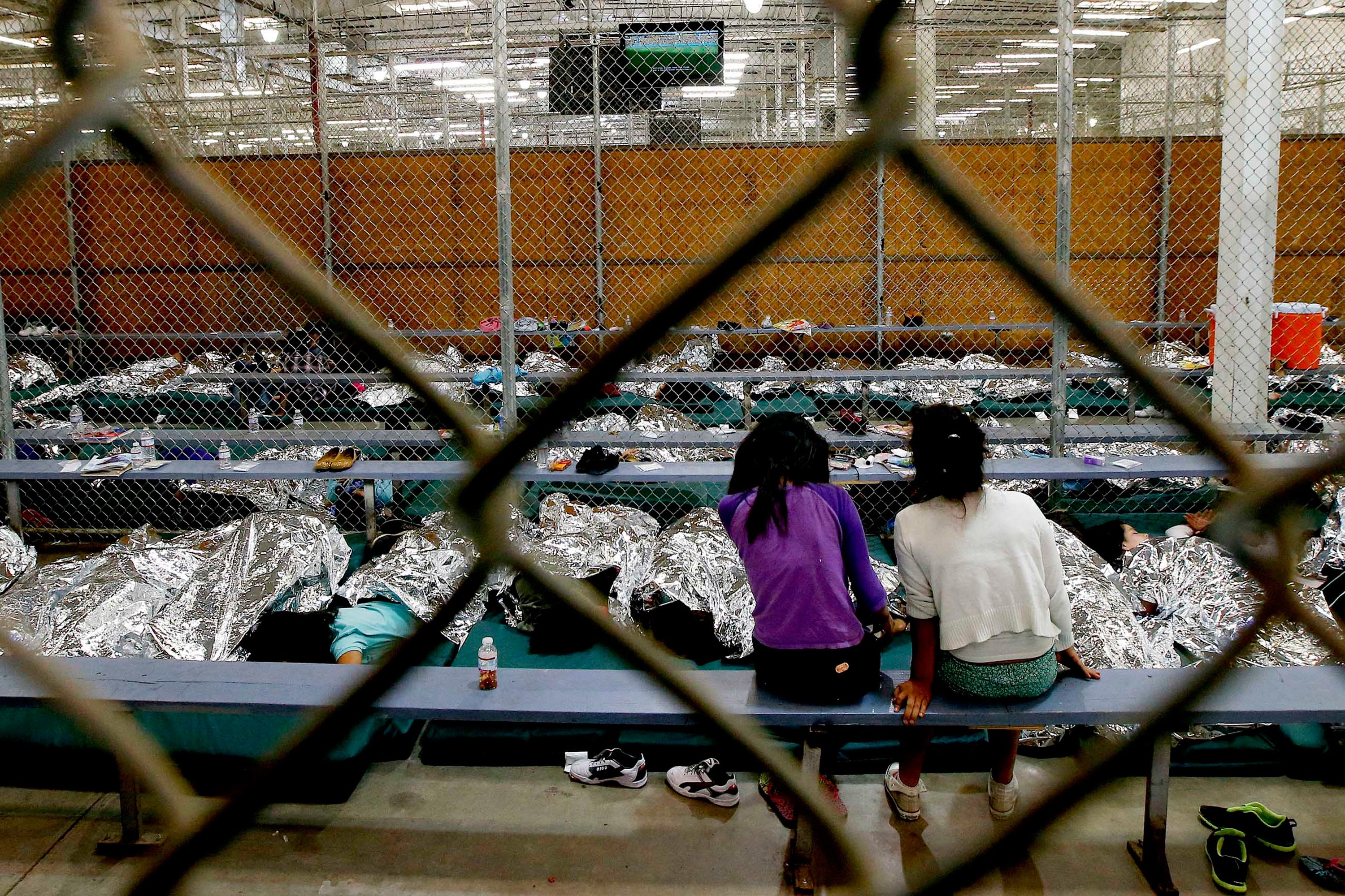 A holding area for mostly Central American immigrant children at the U.S. Customs and Border Protection Placement Center in Nogales, Ariz. July 17, 2014. Ross D. Franklin | AP