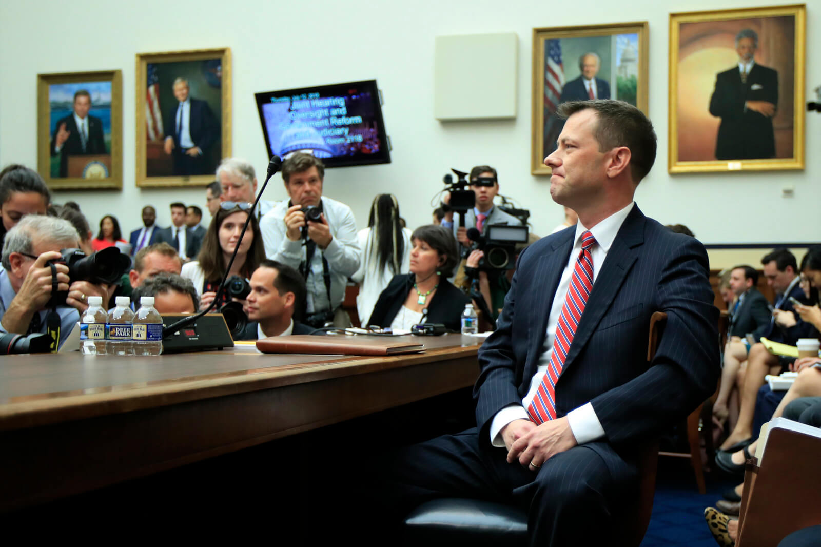 FBI Deputy Assistant Director Peter Strzok, waits for the start of a House Judiciary Committee joint hearing on "oversight of FBI and Department of Justice actions surrounding the 2016 election" on Capitol Hill in Washington, July 12, 2018. Manuel Balce Ceneta | AP