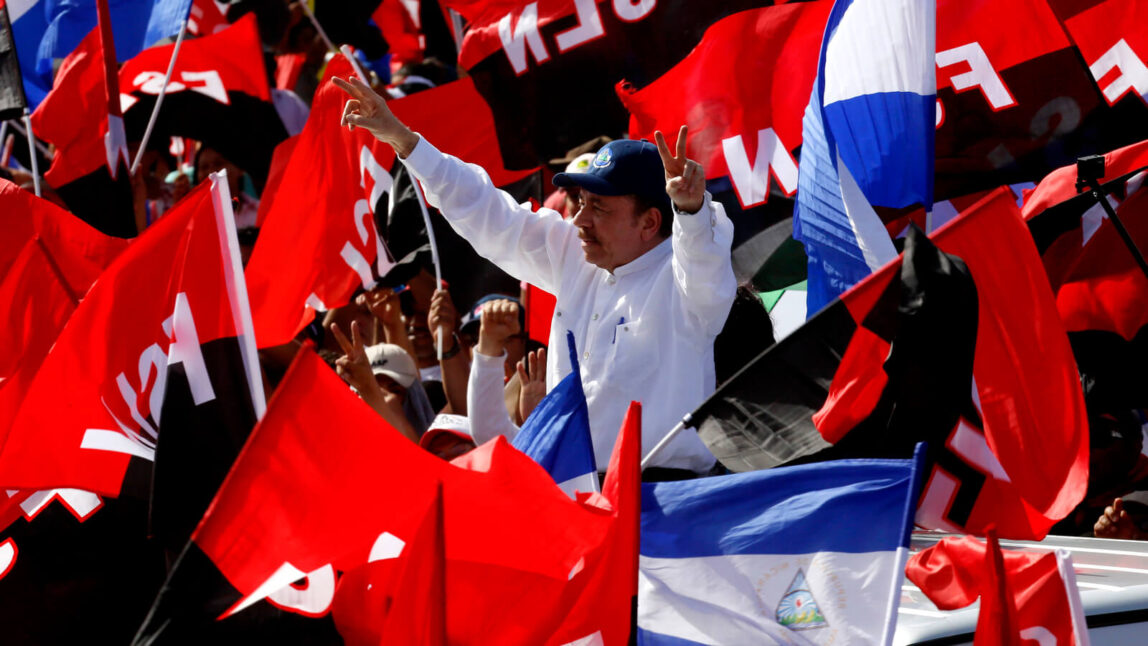 Nicaraguan President Daniel Ortega arrives to the Juan Pablo II plaza to celebrate the 39th anniversary of the Sandinista revolution, in Managua, Nicaragua, July 19, 2018. Nicaragua marked anniversary of the 1979 revolution against dictator Anastasio Somoza, despite an ongoing political crisis that has seen hundreds killed. Alfredo Zuniga | AP