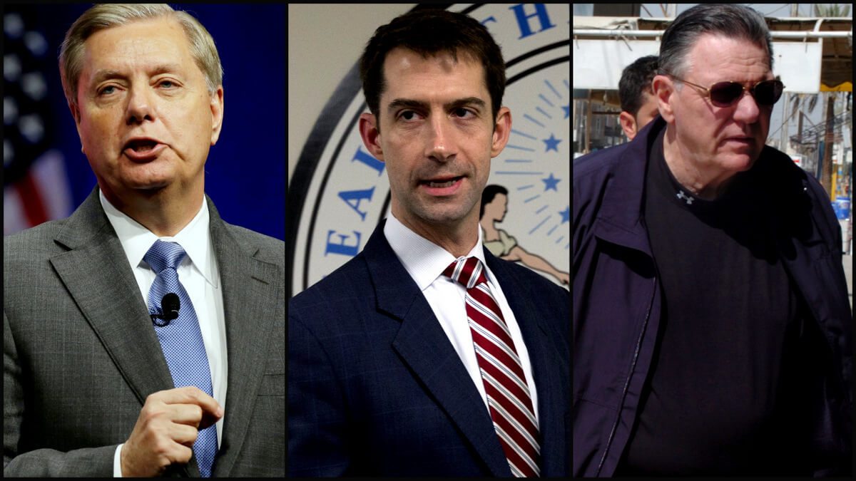 Left to right: Lindsey Graham, Tom Cotton, Jack Keane