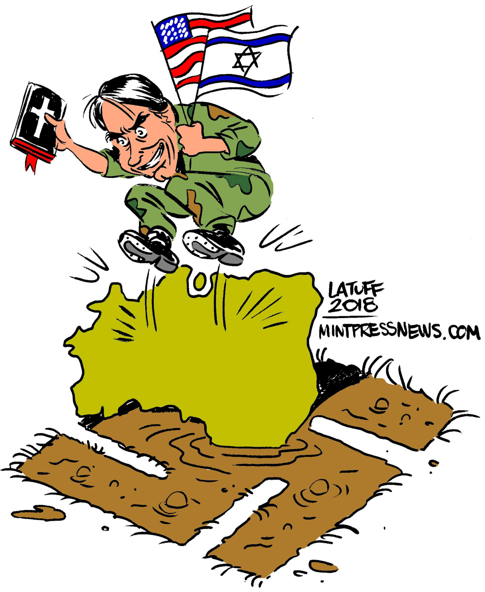 Brazil, backed by the United States and Israel, elects far-right president Bolsonaro. An Editorial Cartoon by Carlos Latuff for MintPress News.