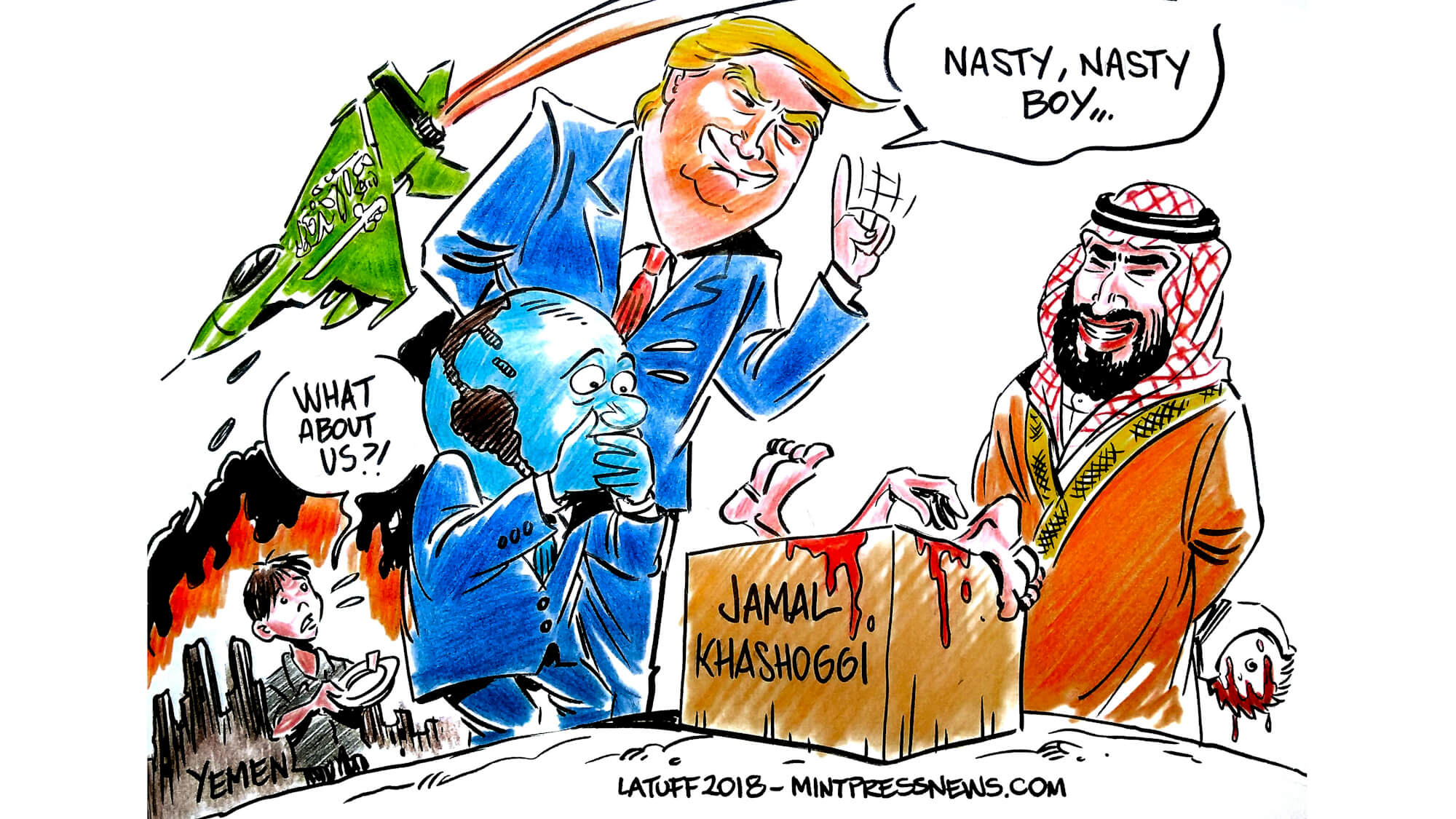 Trump Saudi Arabia Jamal Khashoggi Cartoon