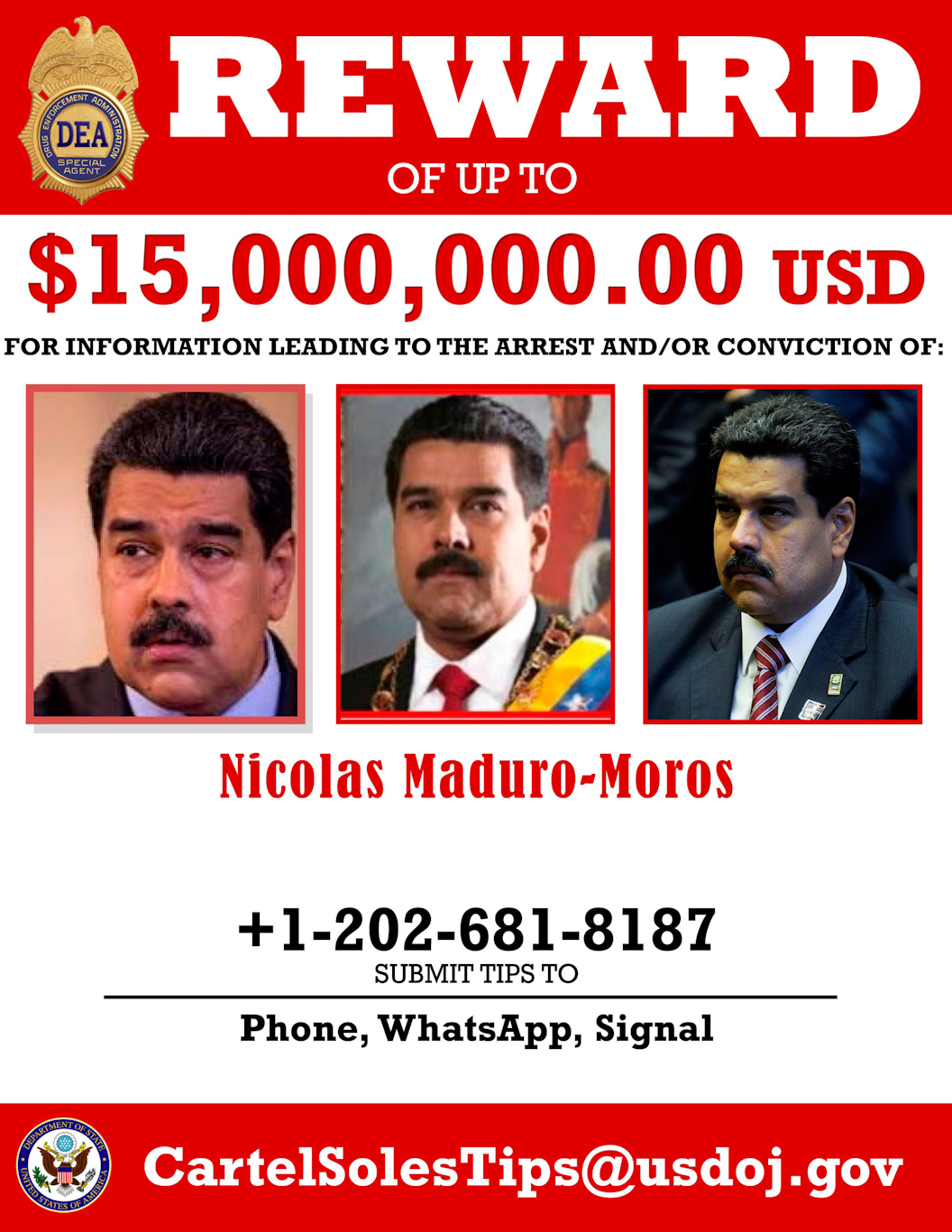 Maduro wanted poster
