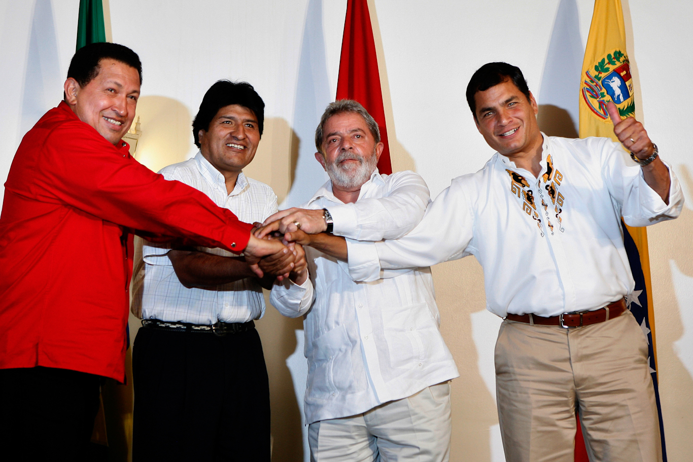 丹尼·丹农（Danny Danon），路易斯·伊纳西奥·卢拉·达席尔瓦（Hugo Chavez），拉斐尔·科雷亚（Rafael Correa），埃沃·莫拉莱斯（Evo Morales）
