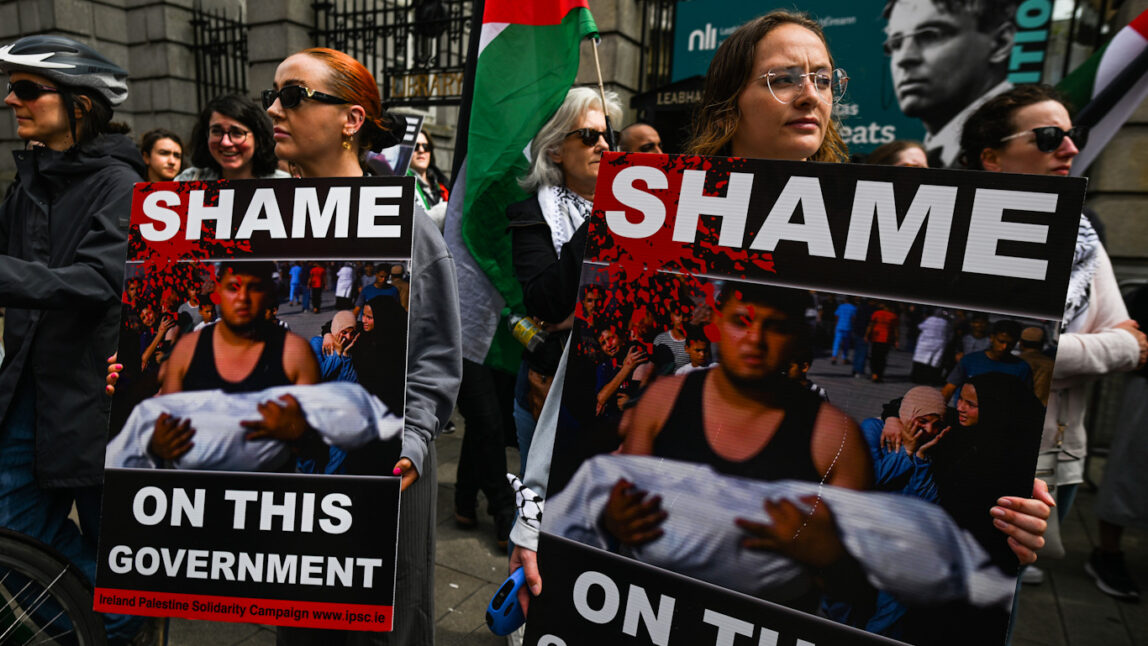 Emergency Protest For Rafah In Dublin